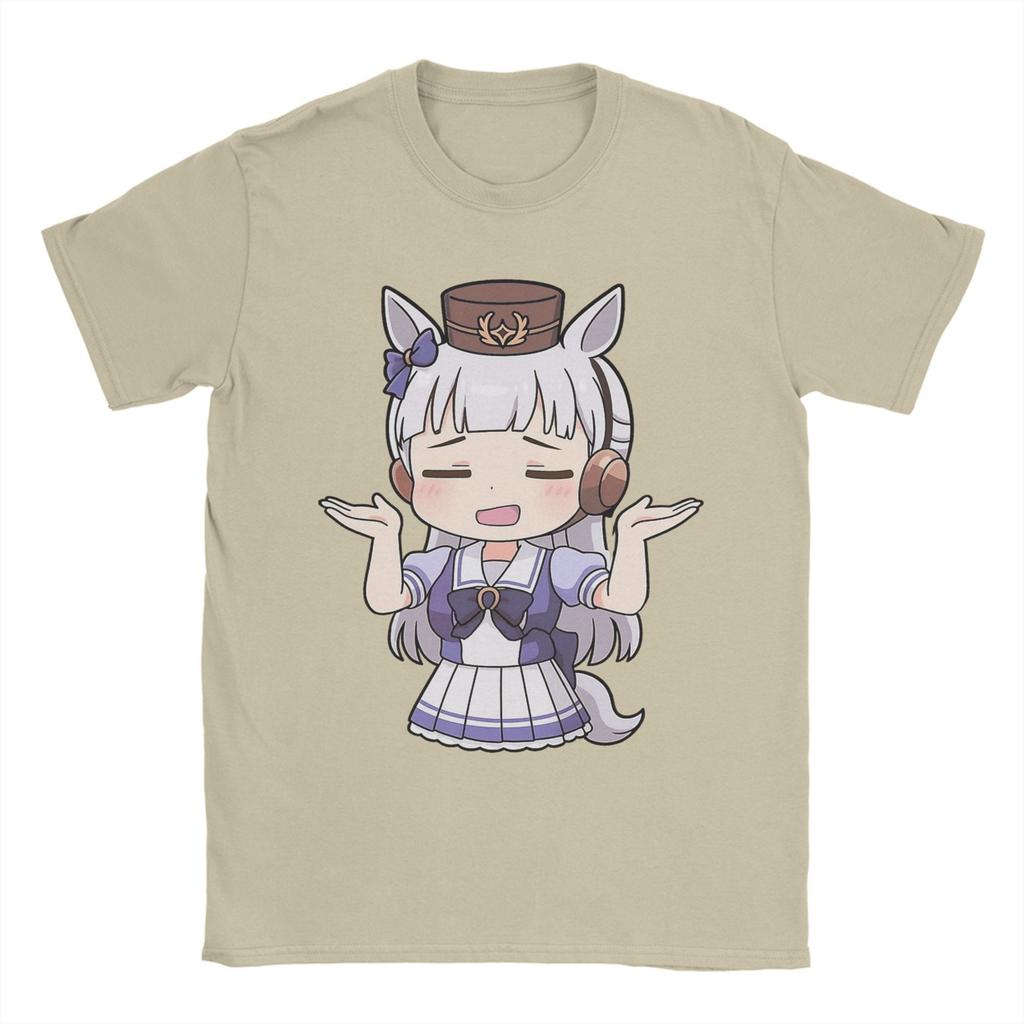 Mens Womens Gold Ship Meme Chibi From Uma Musume Pretty Derby Shirt 100% Cotton Graphic T-Shirt  Clothing Outfits