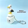 Cute Seagull Keyboard Fidget Toys Keychain Finger Button Clicker Decompression Toys With Sound Lights Rechargeable Ornament