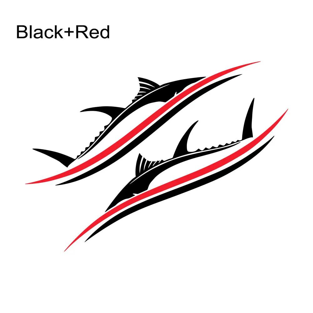2pcs/set Fish Stripes Style Car Decals for Vehicle Car Boat RV Campervan Caravan Motorhome Window Decorate Waterproof Vinyl