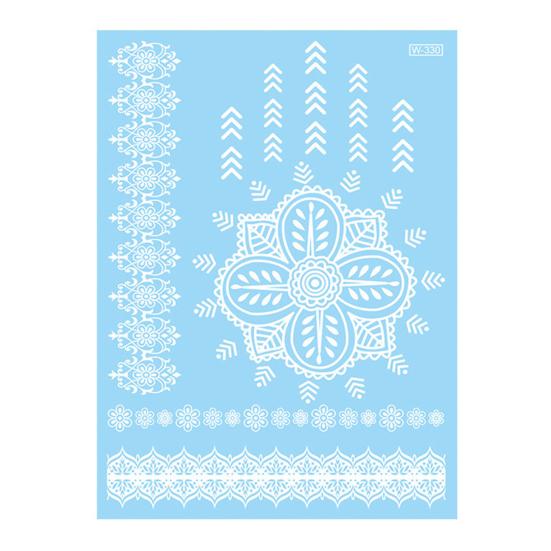 Baizihuahu White Lace Tattoo Sticker for Women, Temporary Face Body Arm, Waterproof Fake Decal Wedding Party Festival