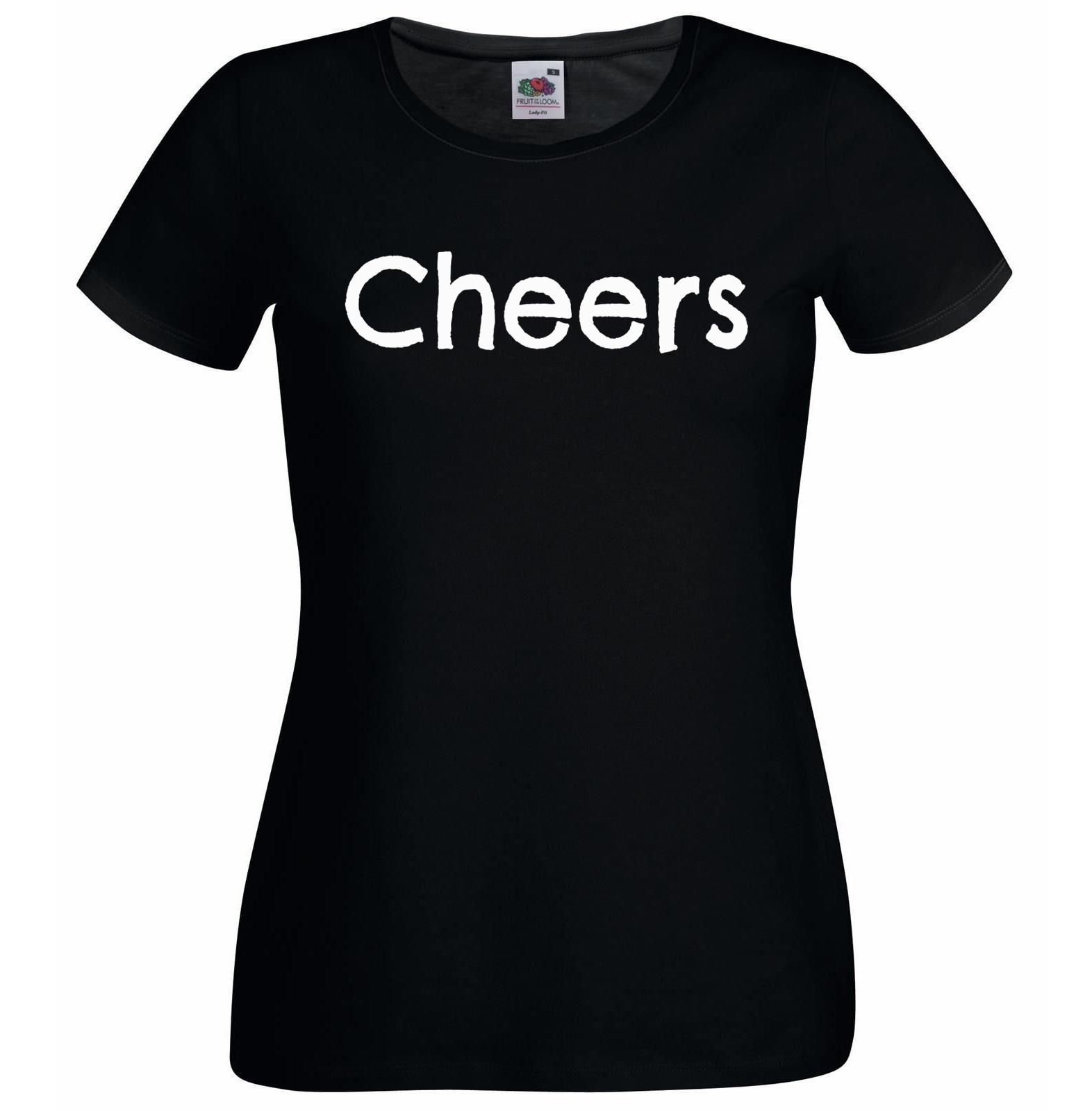 Unisexs Cheers English British Greeting Beer Alcohol Festival Lady Fit TShirt 2XL