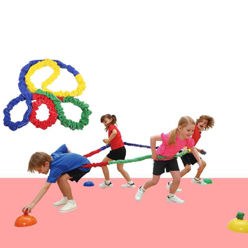 Udendørs Legetøj Børns Elastiske Reb Loops Flerespiller Holdsport Sjov Interaktion Træktov Motion Løb Skub