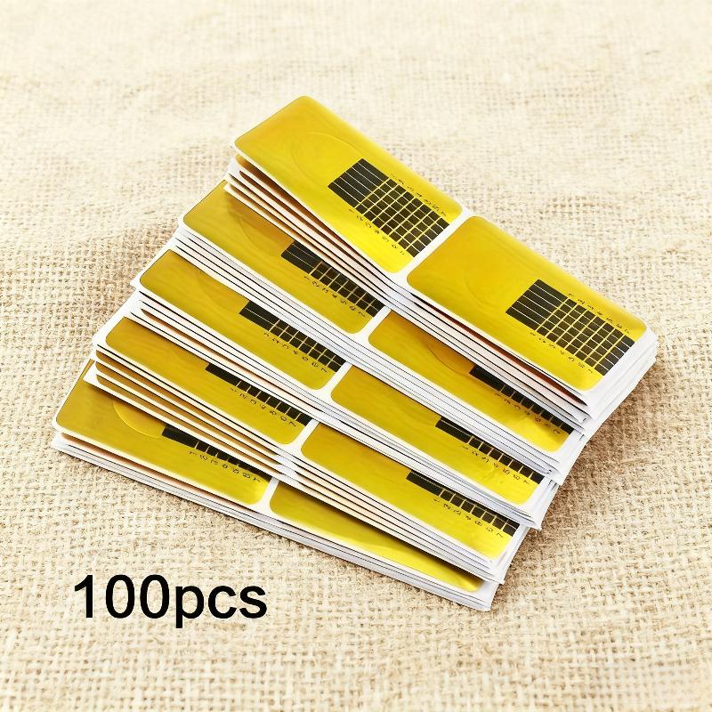 Nail supplies, square paper bases, gold paper bases, nail stickers, nail extension, 100 pieces/set