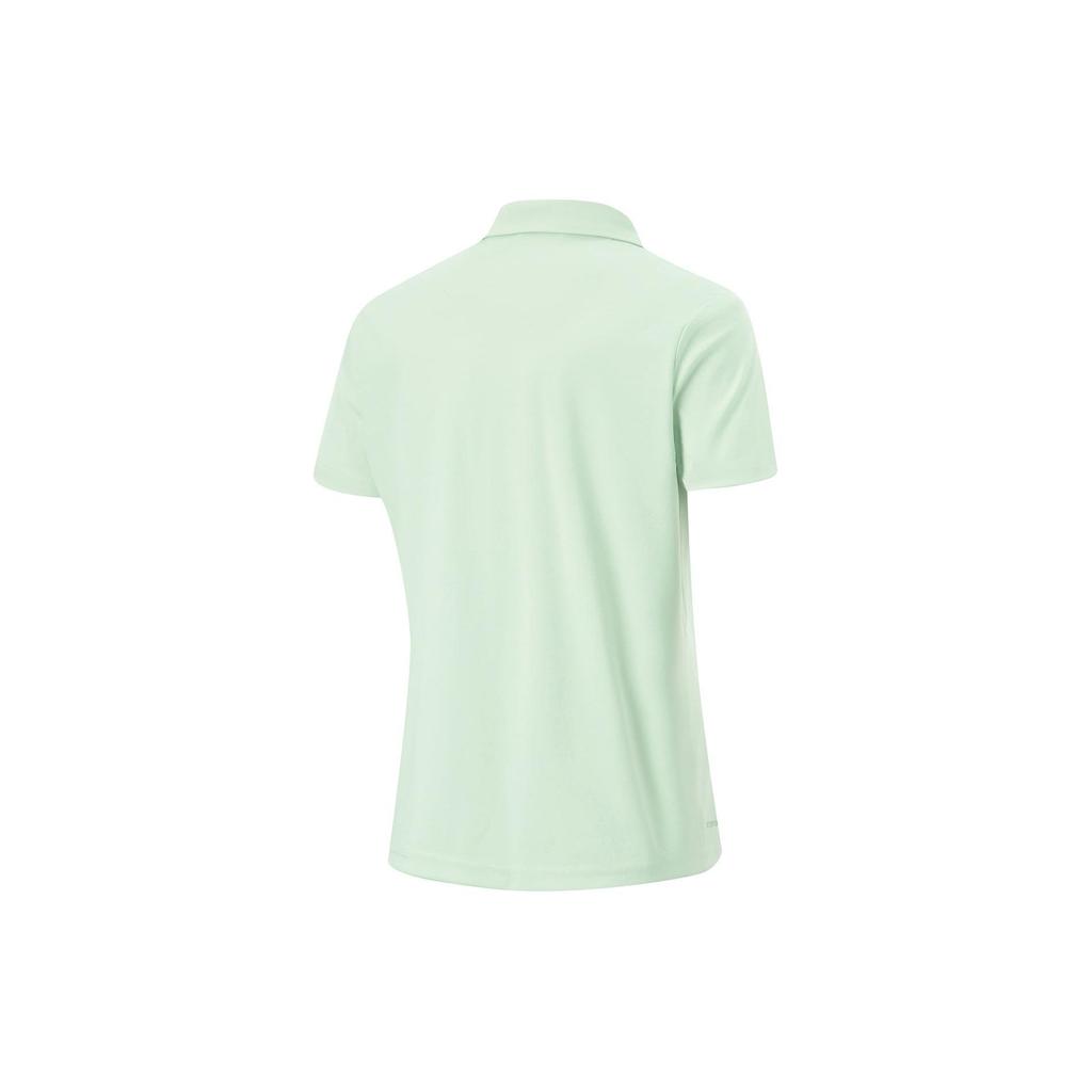 Li-Ning Fitness Series Solid Color Moisture Wicking Quick Dry Loose Fit Short Sleeve Polo Shirt Women Tops Ice-Green APLU126-2