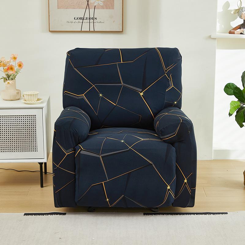 4Pc Printed Stretch Recliner Chair Cover Armchair Slipcovers All-Inclusive Recliner Sofa Cover For Living Room Office Home Decor