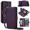 Samsung A27/S26 Ultra Luxury Crossbody Diamond Pattern Wallet Flip Leather Case with Card Slots