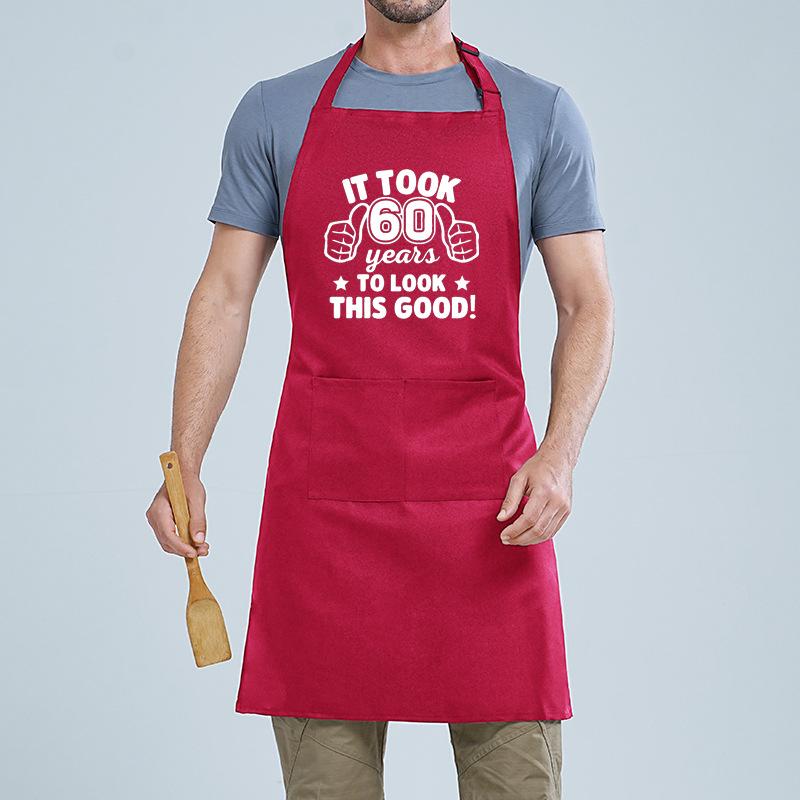 Neck Letter Printed Apron Home Kitchen Male And Female Couples Bbq Baking Catering Work Apron