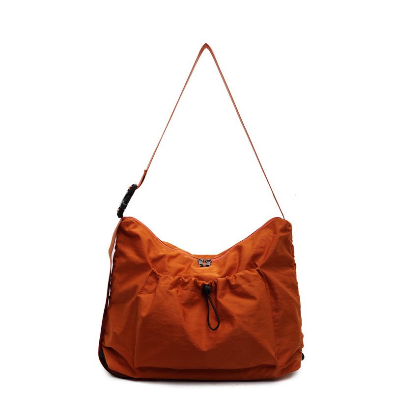 

Легкая сумка-мессенджер женская модная сумка-пельмень большой вместимости на кулиске, универсальная наплечная сумка, сумка для занятий для студентки оранжевый