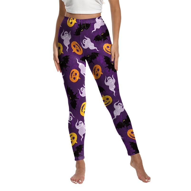 Halloween Funny Costume Women's Pants Yoga Pants Ghost Pumpkin Print Sports Hip Lift Leggings Women