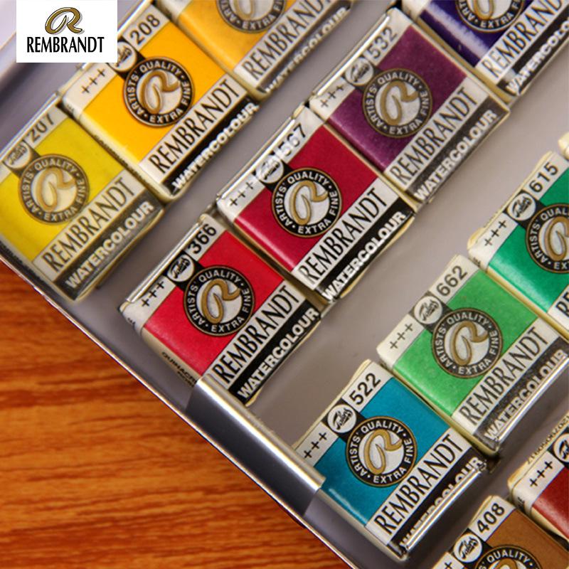 REMBRANDT Solid Watercolor Set: 36/24/12 Color Palette for Artists