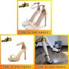 Pu Womens High Heel Sandals With Open Toe And Ankle Strap For Summer