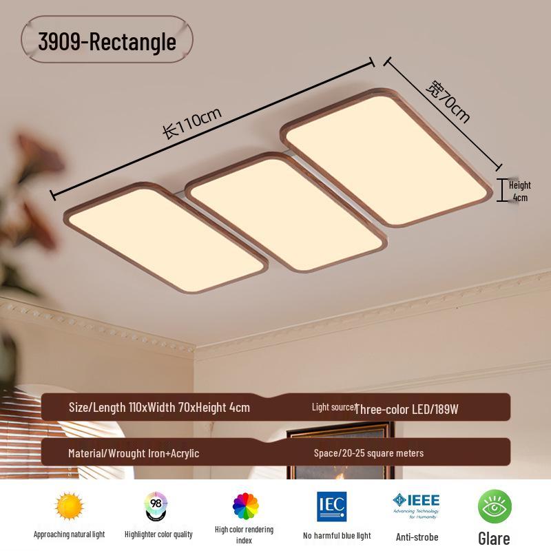 Modern Chinese-Style Ultra-Thin Rectangular Ceiling Light for Living Room and Bedroom