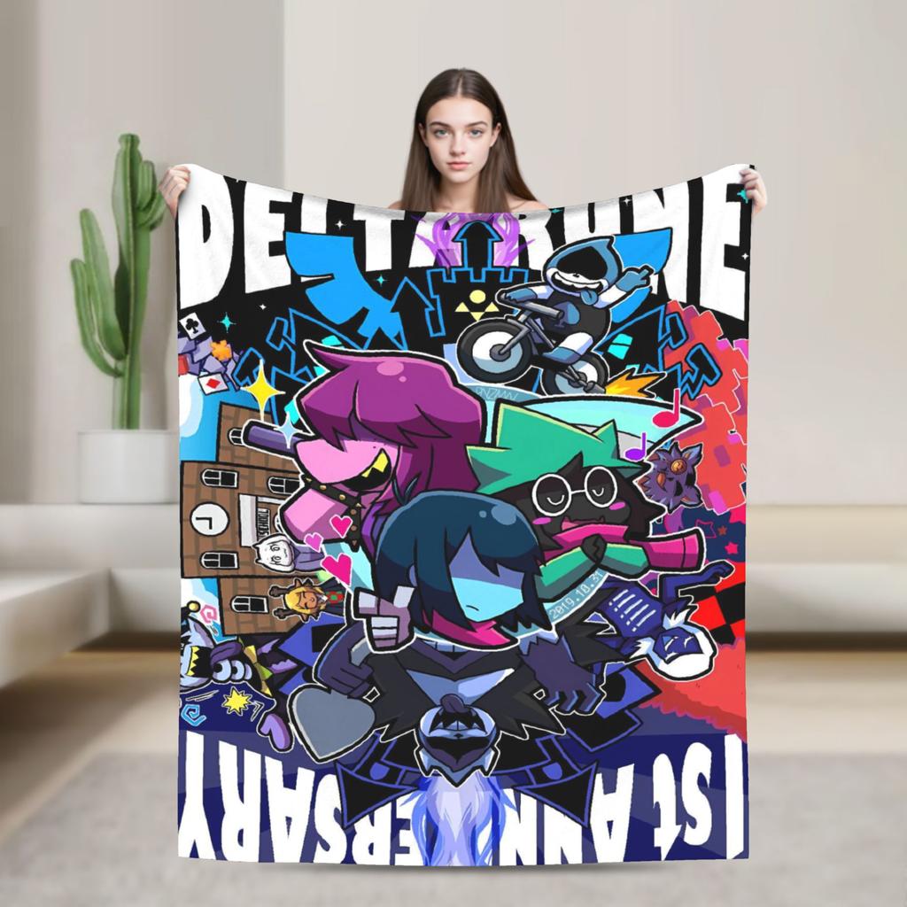 Deltarune Vtipné Tenna Deky Cestovní Letecká Flanelová Přehozová Deku Pro Obývací Pokoj Měkká Vlastní DIY Přehoz na Postel Nápad na Dárek