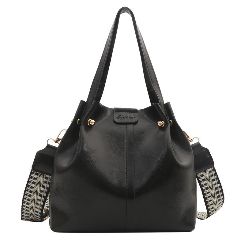 Retro premium bucket bag women's large-capacity new portable commuter versatile single shoulder oblique span bag