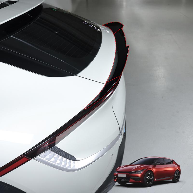 For Kia EV6 -2024 Auto Black Spoilers Rear Roof Trim Strip Trunk Top Wings Cover Trim Exterior Accessories