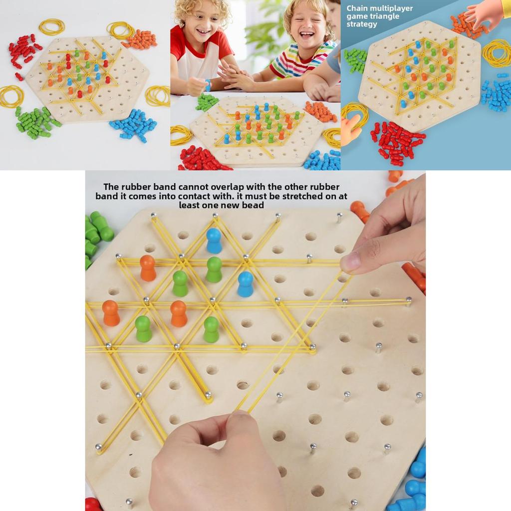 Wooden Geometric Chain Puzzle Game For Family Brain Teasers And Skills Development