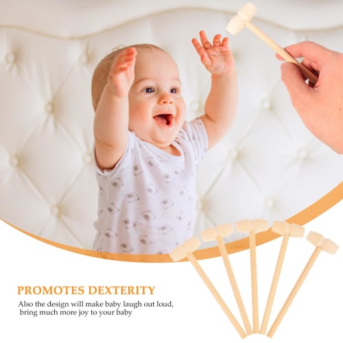 KESYOO Wooden Hammers, Mini Mallets, Ornamental Small Mallets, Wood Tools, Pack of 12 (Style A)