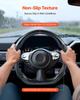 Volante per Nissan 370Z 2008-2020, Volante in Fibra di Carbonio a Forma di D con Fondo Piatto, Impugnatura in Pelle con Texture Antiscivolo e Cuciture Precise,
