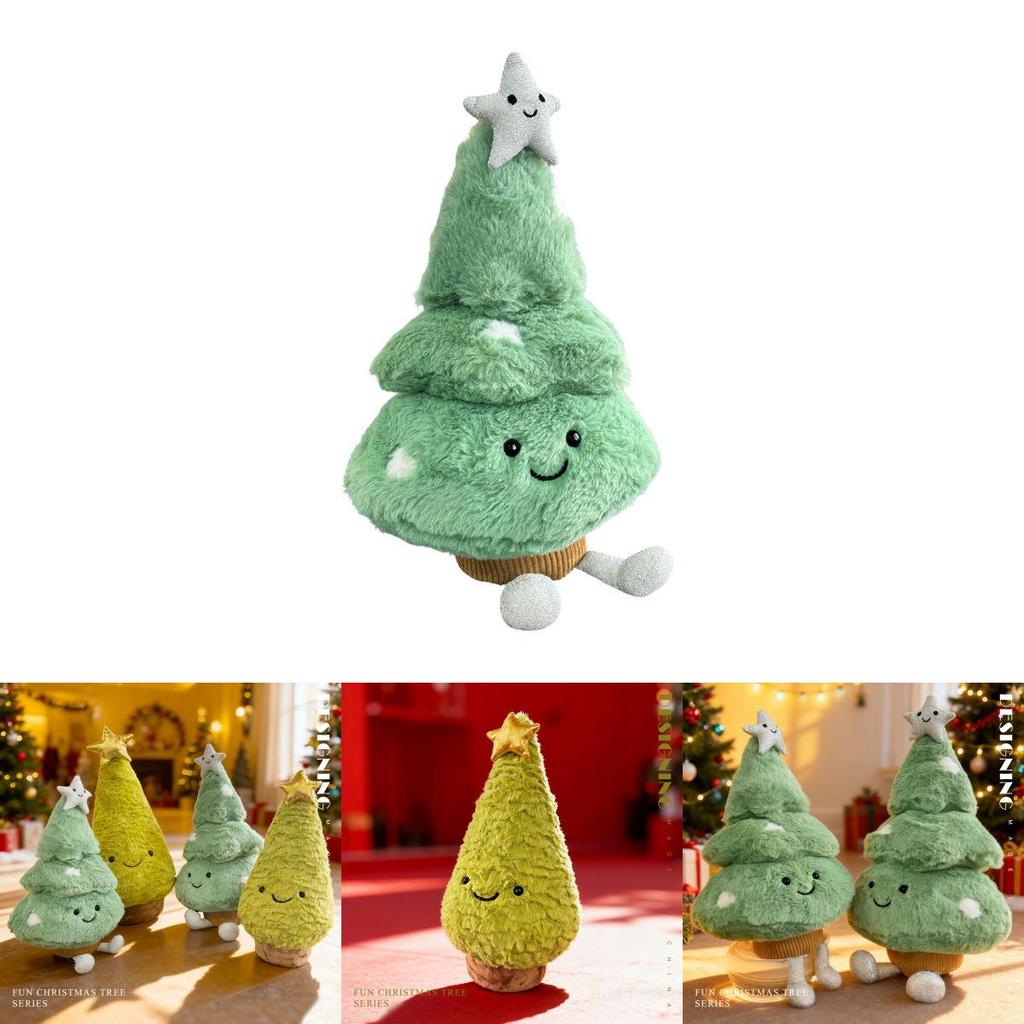Festive Christmas Tree Stuffed Toy With Short Plush For Kids Bedroom Decor