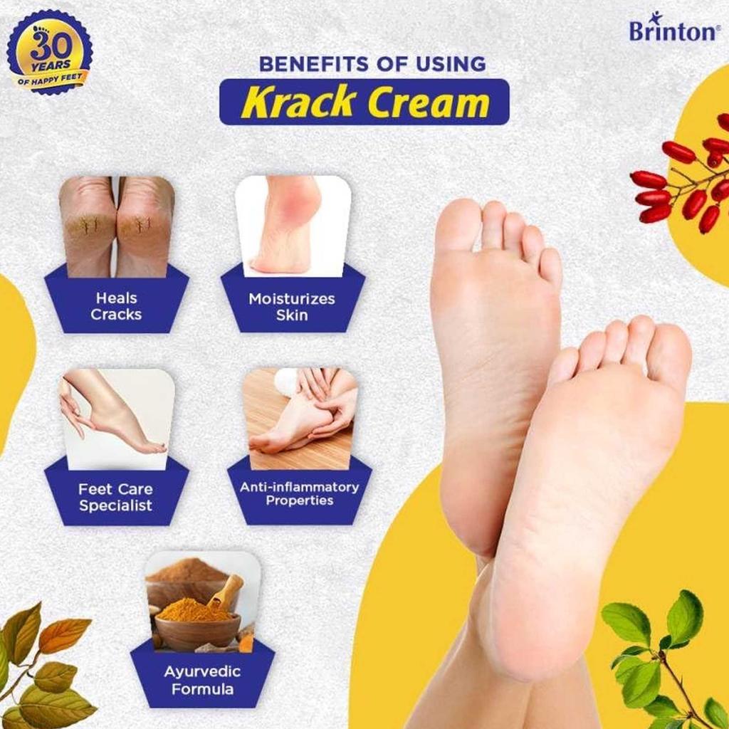 Krack Heel Cream 25g  pack of 4 Tube For Dry Skin And Cracked Heels Moisturising Repair Soothing Foot Care Cream With Herbal Extracts