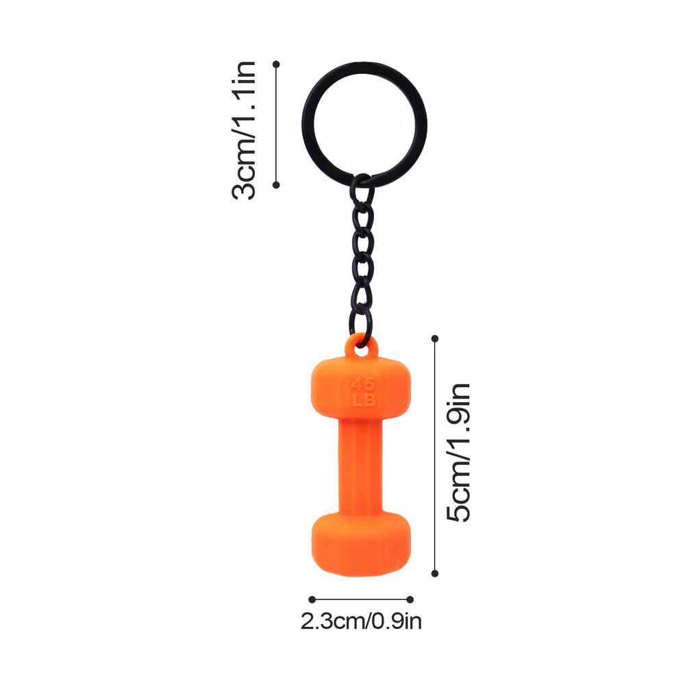 Pvc Dumbbell Keychain Key Ring Gym Keychain Barbell Workout Club Gift Dumbbell Bodybuilding Weight Lifter Fitness Exercise Gift