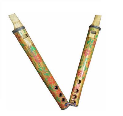 Indian Professional Bamboo Flute Bansuri Set of 2 – Fipple & Transverse Style Musical Flutes for Kids & Beginners