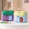 House Shape Makeup Bag Cute Cosmetic Storage Case with Top Handle Travel