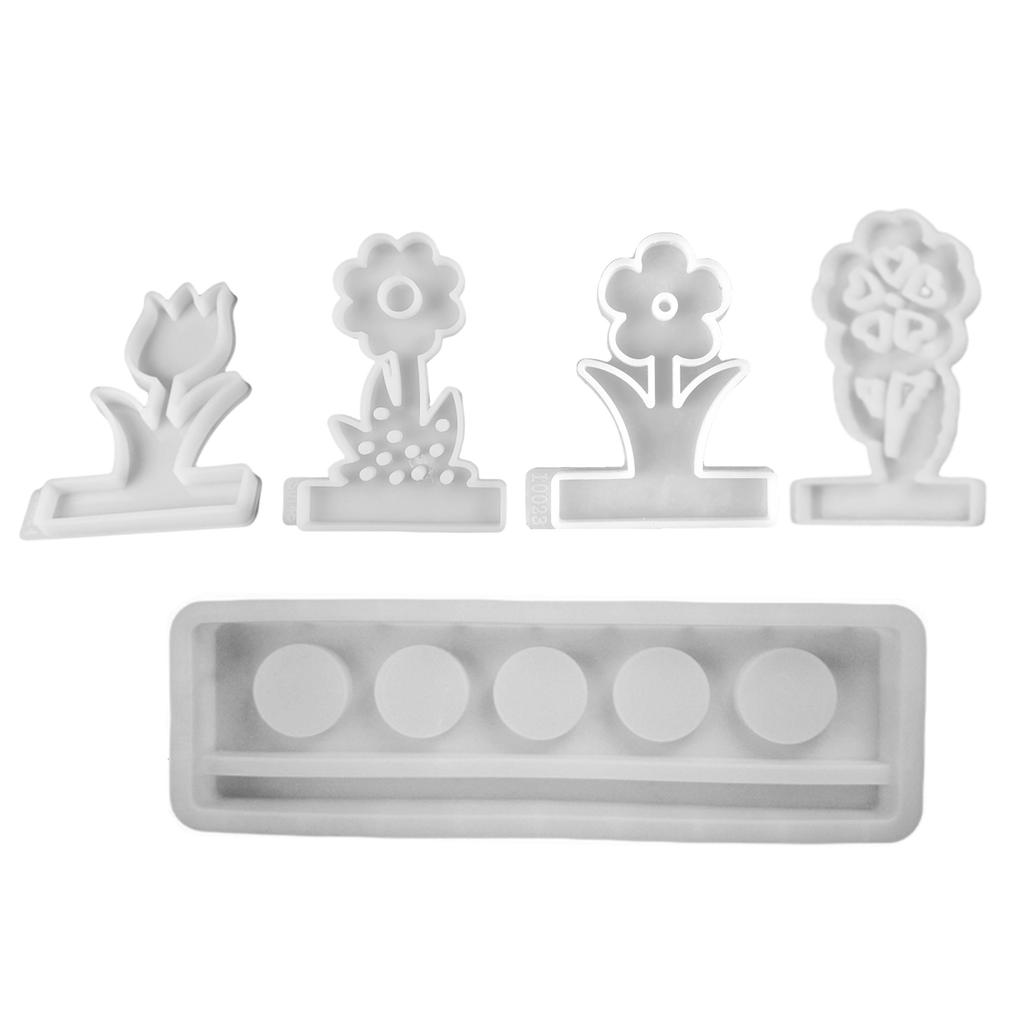 Flower Candlestick Molds with Base for Making Candle Holder Candlestick Tealight Holder Room Decorations DIY Craft