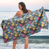 Kawaii-Style Smiling Tropical Fruit Beach Towel Large Thin Sand Free Quick Dry Towels Travel Swim Pool Yoga Gym Camping Adults