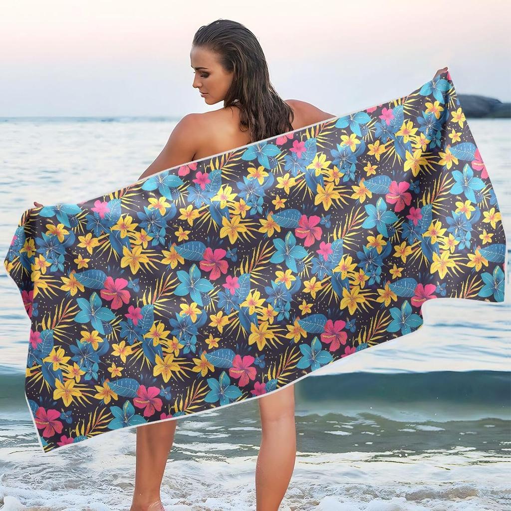 Kawaii-Style Smiling Tropical Fruit Beach Towel Large Thin Sand Free Quick Dry Towels Travel Swim Pool Yoga Gym Camping Adults