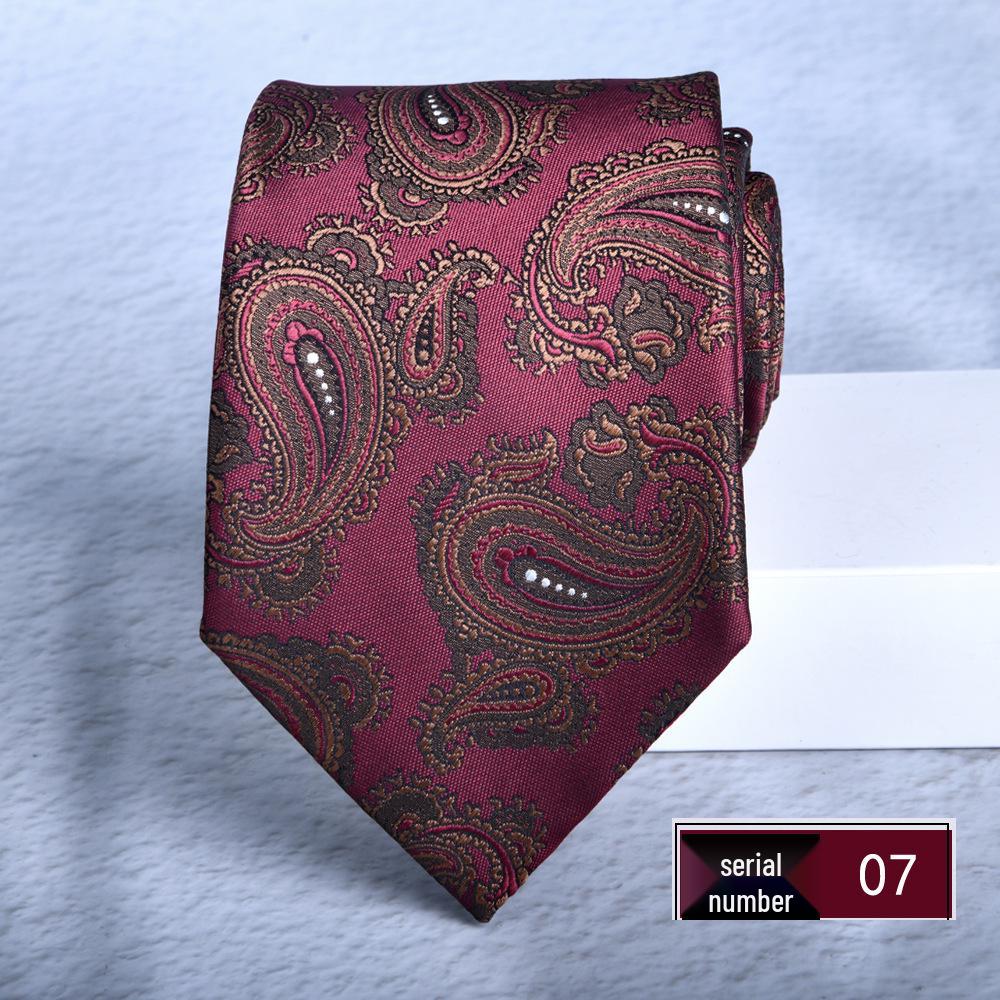 Wine Red Jacquard Tie for Men - Formal Business, Wedding, and Groom 8cm Executive Style