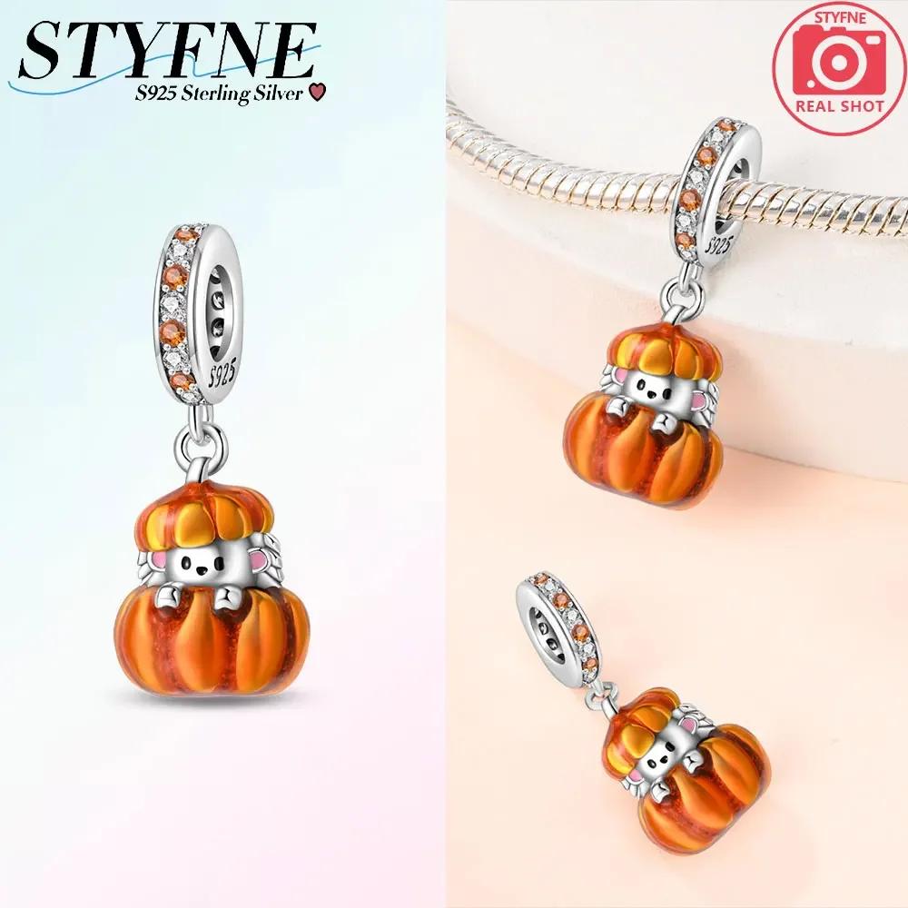 Autumn New Maple Forest Squirrel Pumpkin Car Charms Beads Fits Original Bracelets Bangle Luxury Diy Jewelry Making Women Gifts