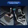 Car Charger Super Fast Charge Flash Charging with Telescopic Cable Voltage Detection 3 In 1 Car Charger USB Type C Ports Adapter