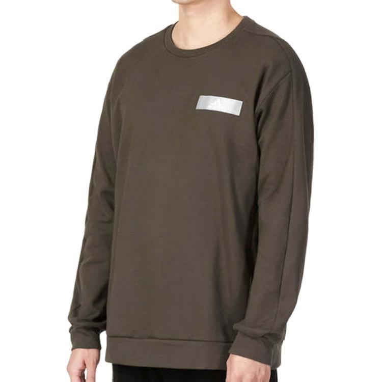 Adidas Sweatshirts Men's Olive Green Crew Neck Moderate Regular HY5838