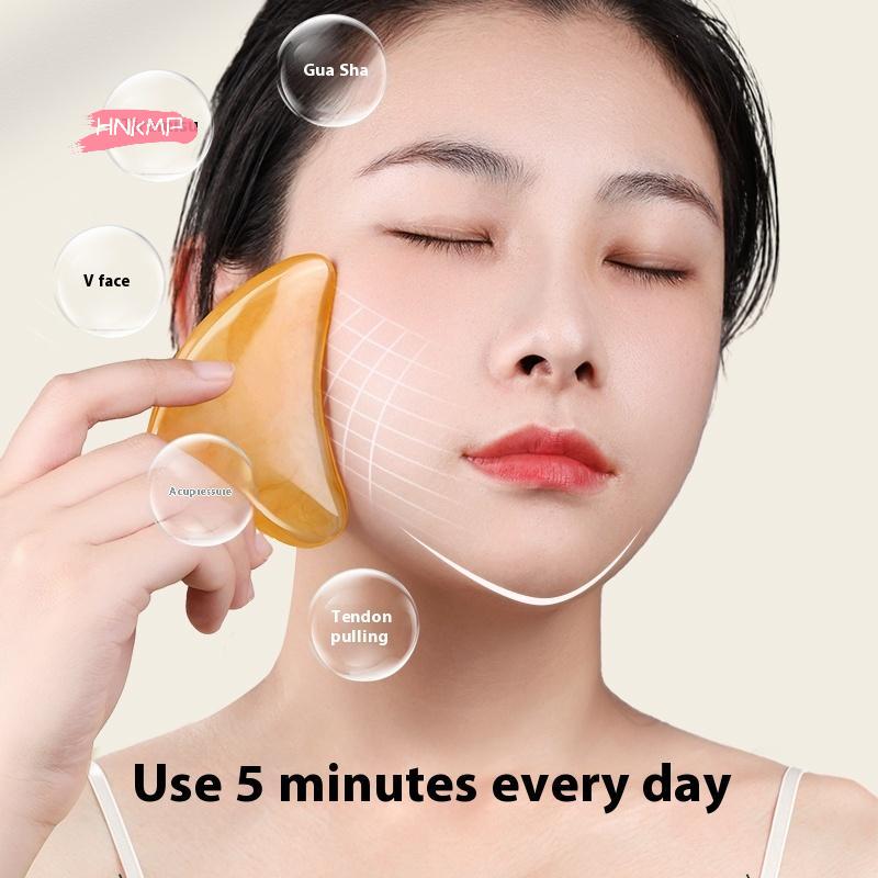1 Stück Harz Gua Sha Gesichtsmassagewerkzeug - Harz Guasha Massagebrett für Facelifting und Schlankheits-Schabplatte