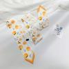 French green small long narrow silk scarf women's spring and autumn pointed corner tied bag ribbon braided hair band headgear scarf streamer belt