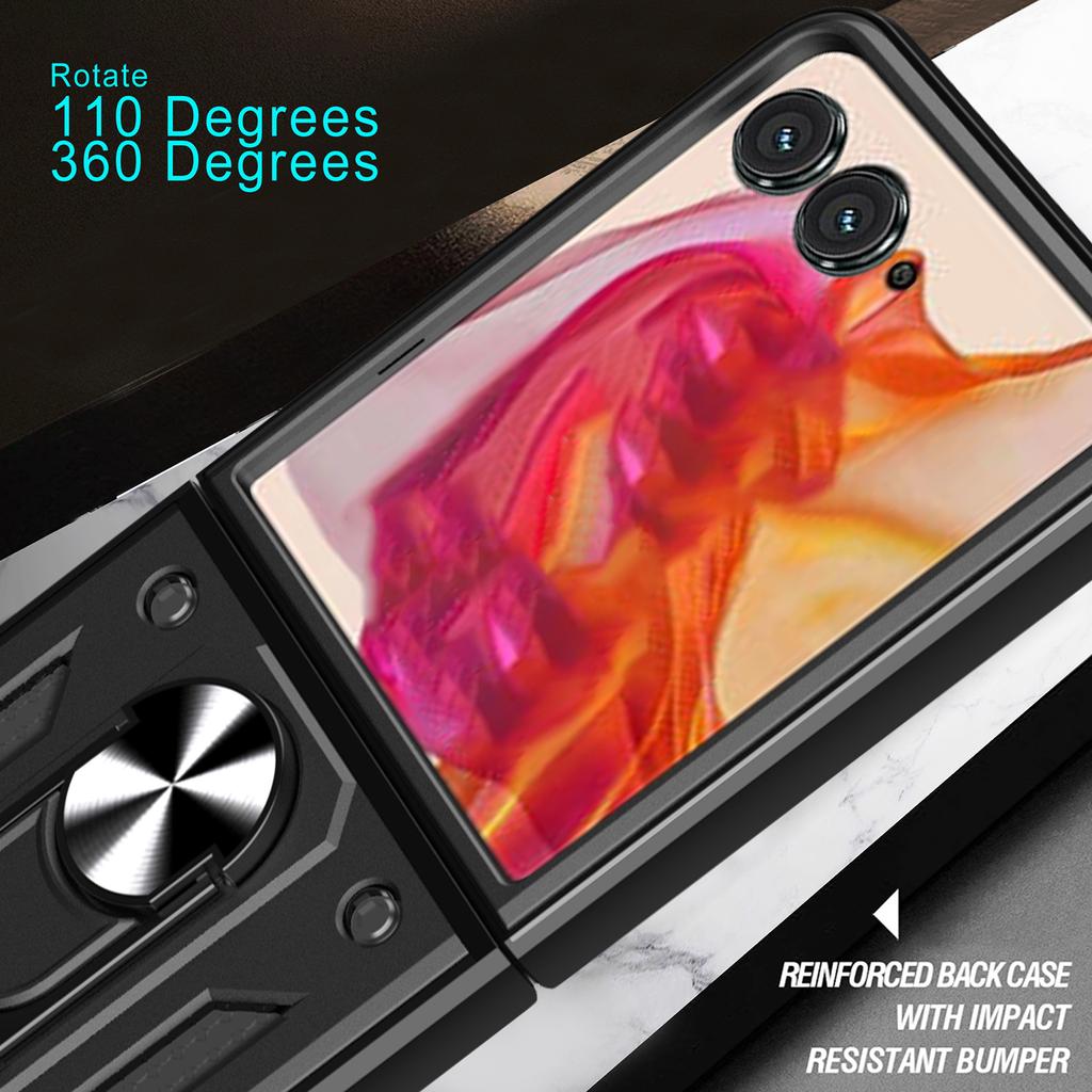 For Motorola Razr 60/Razr 50 5G Case with Slide Camera Lid PC+TPU Kickstand Phone Cover