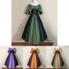 Elegant Vintage Color Blocked Maxi Dress With Flowy Sleeves And Cinched Waist For Women