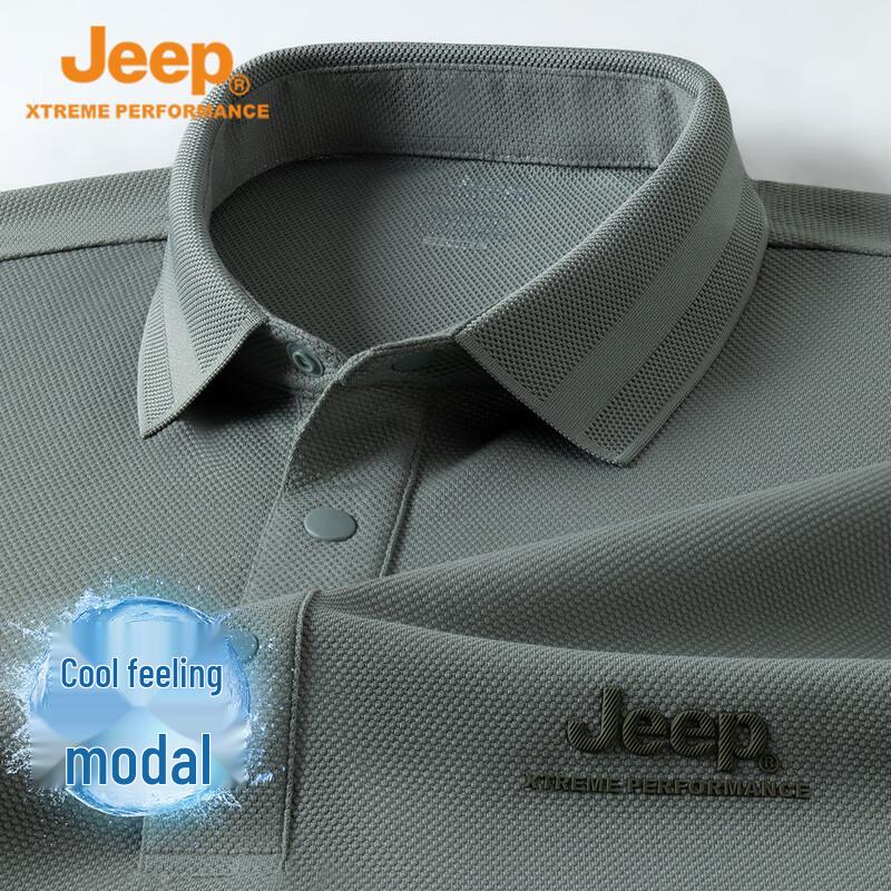 JEEP Men s Summer Modal Blend Short Sleeve Polo Shirt L