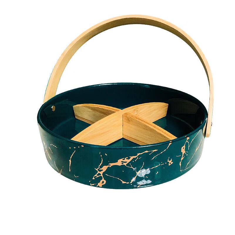 Huihuang Nordic Ceramic Divided Snack Tray with Lid