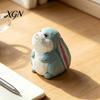 Handmade Animal Statue for Shelves Hand-Carved Lop-Eared Bunny Ornament, Cute Desk Figurine, Natural Wood Carving Art Small Decorative Entryway