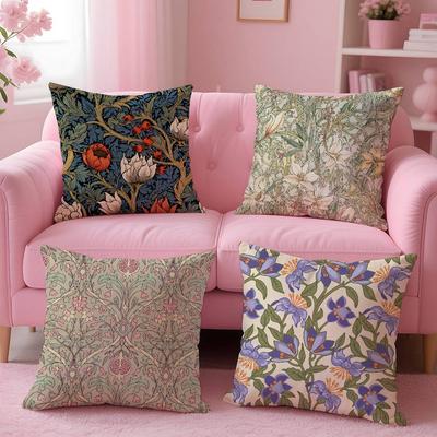 William Morris Floral Pillow Case Pattern Printing Pillowcase Living Room Sofa Cushion Cover Bedroom Room Decor