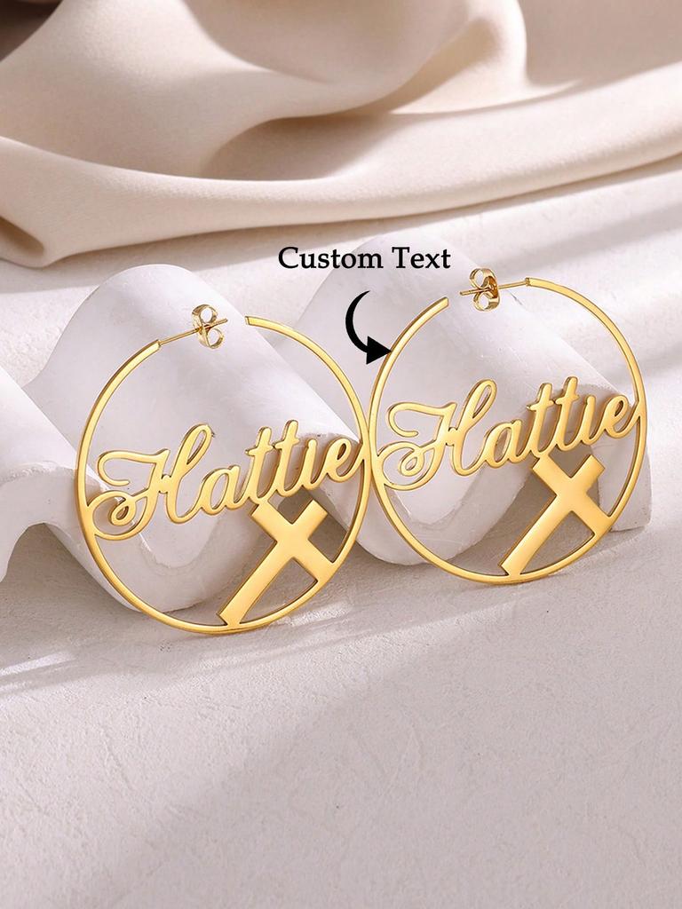 Custom Name Long Chain Threader Earrings For Women Girls Personalization Name Dangle Drop Earring Stainless Steel Jewelry Gift