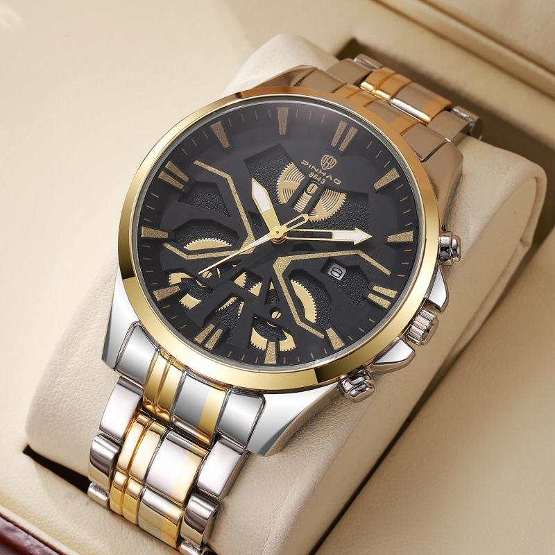 New Domineering Business Men'S Hollowed-Out Imitation Mechanical Waterproof Men'S Fashion Light Luxury Quartz Wrist Watch