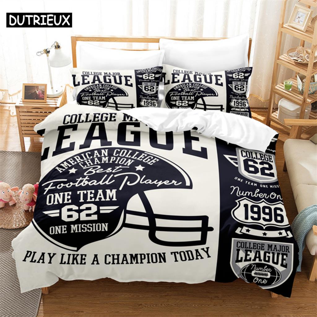 

Sports - Inspired 3D Digital Printed Soccer And Rugby Bedding Set Queen Size Duvet Cover Set EU Single(135*200cm)3pcs