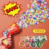 10Pcs Handheld Confetti Poppers Inflatable Multicolor Poppers Portable Prop For Birthday Party Family Gathering Outdoor Toys