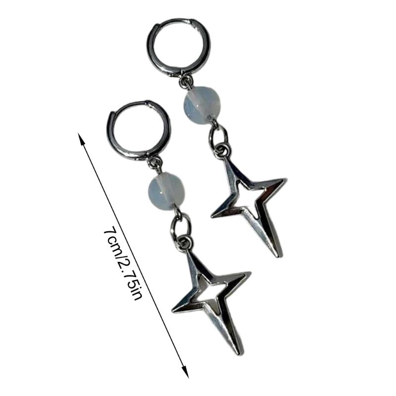 1 Pair Stainless Steel Opal Star Earrings Featuring Comfortable Fit and Easy Cleaning for Sensitive Skin Wear