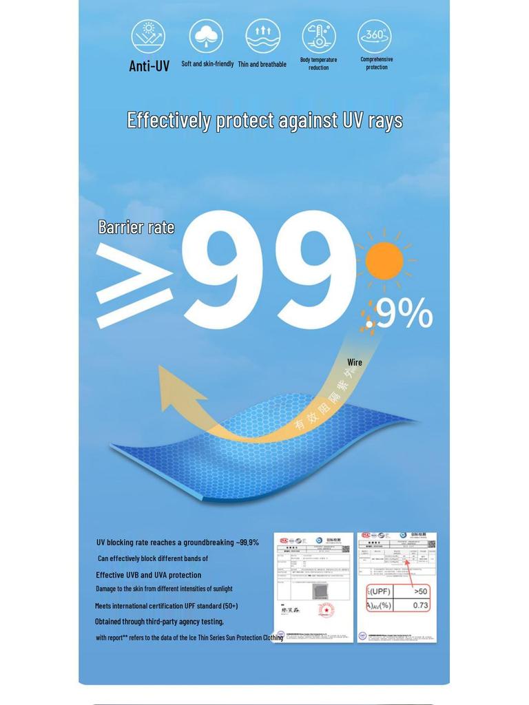 UPF50+ Anti-UV Black Sun Protection Shawl for Women, Breathable Ice Silk, Cooling Loose Fit.