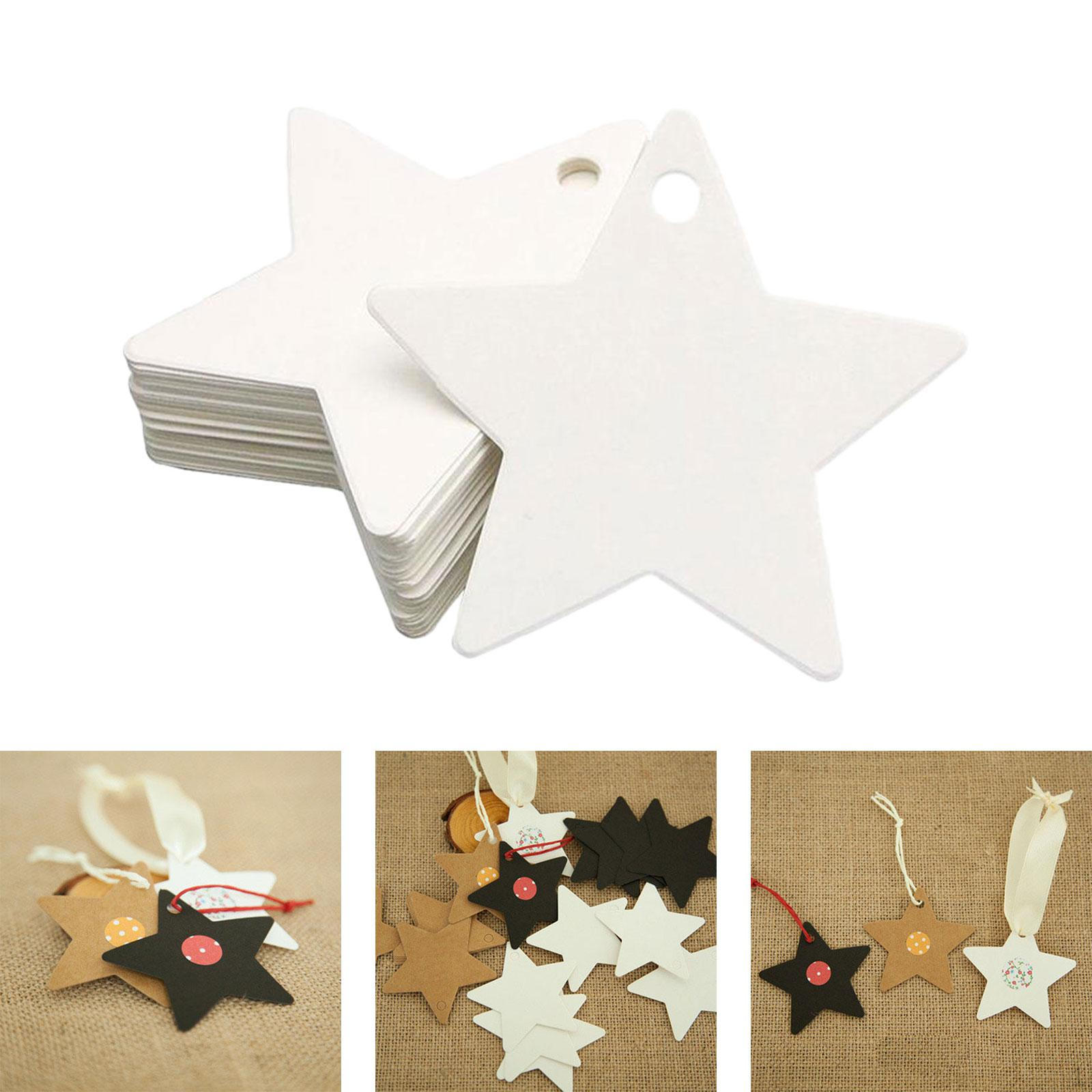 

100 Pieces Star Shaped Gift Tags Hanging Label Blank Paper Material Suitable for White