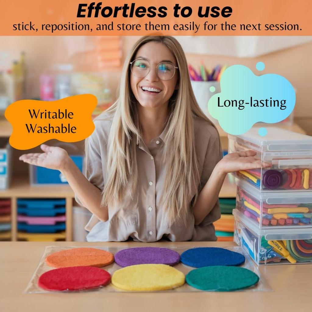 40Pcs Carpet Spot Markers 4 Inch Circle Marker Dots for Classroom Carpet Floor 8 Colors Carpet Spots for Elementary Teachers Student Kindergarten